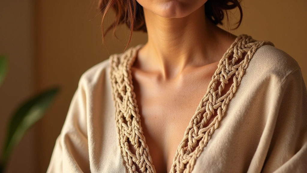 Détail d'une texture bohème avec lin naturel et motifs géométriques tissés