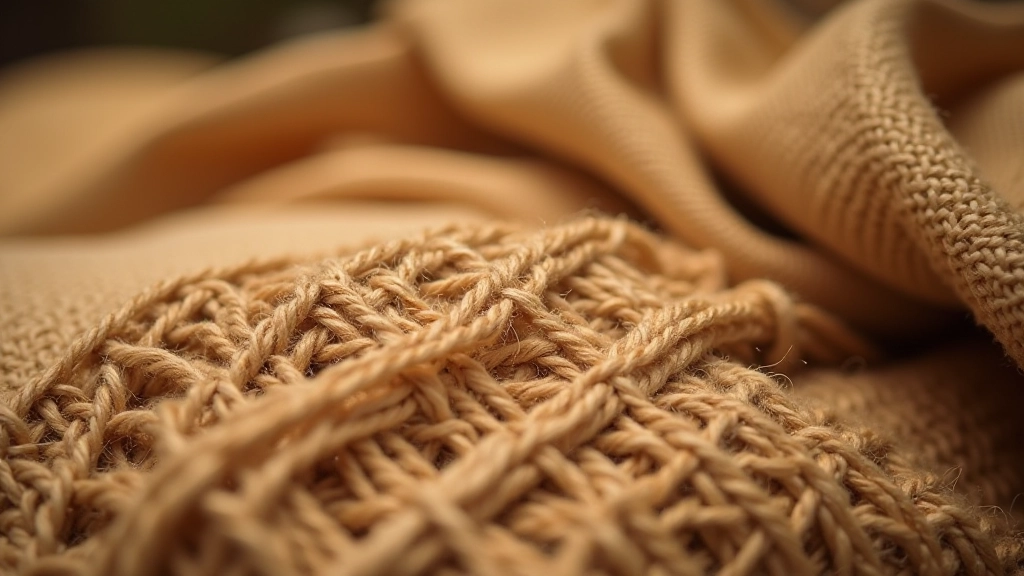 Détail de tissage en jute et lin pour décoration intérieure bohème