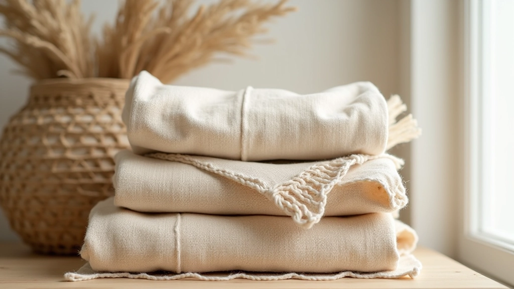 Collection de fibres naturelles empilées: lin, jute, coton écru et sisal avec textures visibles